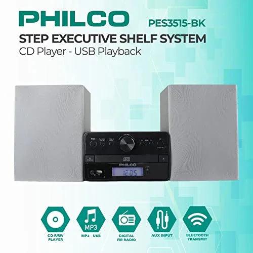 Philco Shelf Stereo Systems with CD Radio, Bluetooth MP3 AUX & USB - Gifts for You 'n Me
