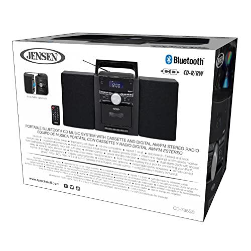 Jensen Portable Stereo Bluetooth CD Music System with Cassette and AM/FM Radio