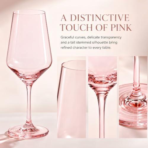 Monet Stemmed Wine Glassware, Pink, Set of 2