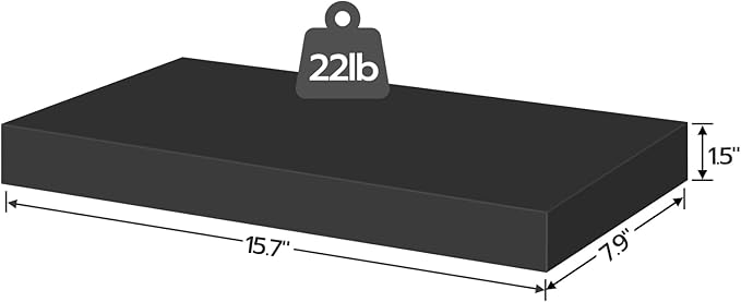 HOOBRO Floating Shelves for Wall, Wall Mounted Shelf Set of 2, 15.7