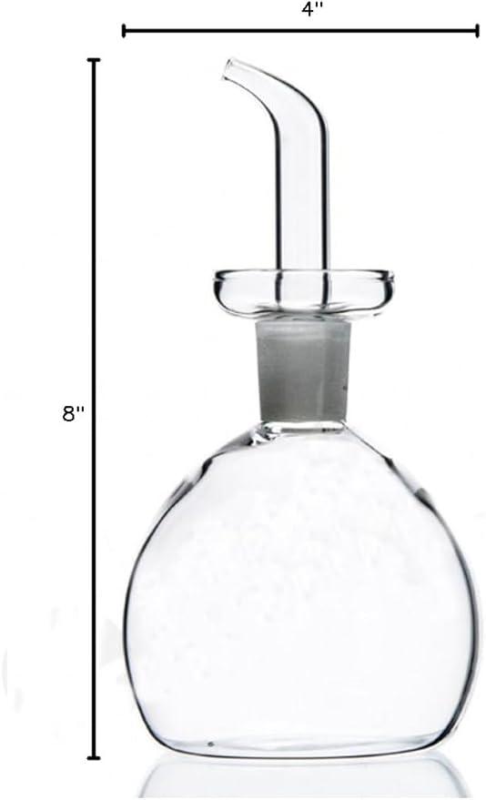 ELETON Cylindrical 16 oz Olive Oil Dispenser Bottle Glass with No Drip Spout -Olive Oil & Vinegar Dispenser Glass Cruet Decanter- Glassware Seal Handicraft Easy Clean Drip Free Bottles for Kitchen