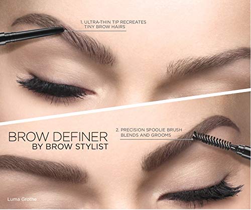 2-PACK L'Oreal Paris Makeup Brow Definer Waterproof Eyebrow Pencil, Ultra-Fine Mechanical Pencil, Draws Tiny Brow Hairs and Fills in Sparse Areas and Gaps, , 0.003 Ounce
