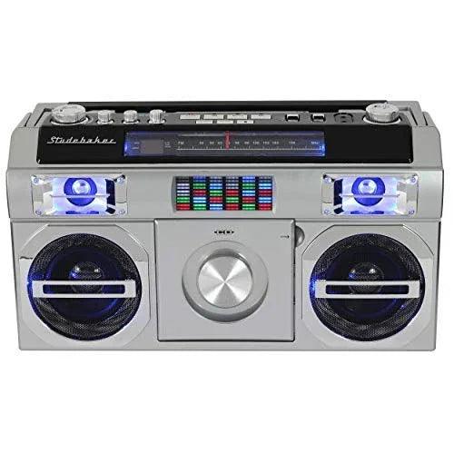 Studebaker 80's Retro Street Bluetooth Boombox with Radio, CD Player - Gifts for You 'n Me