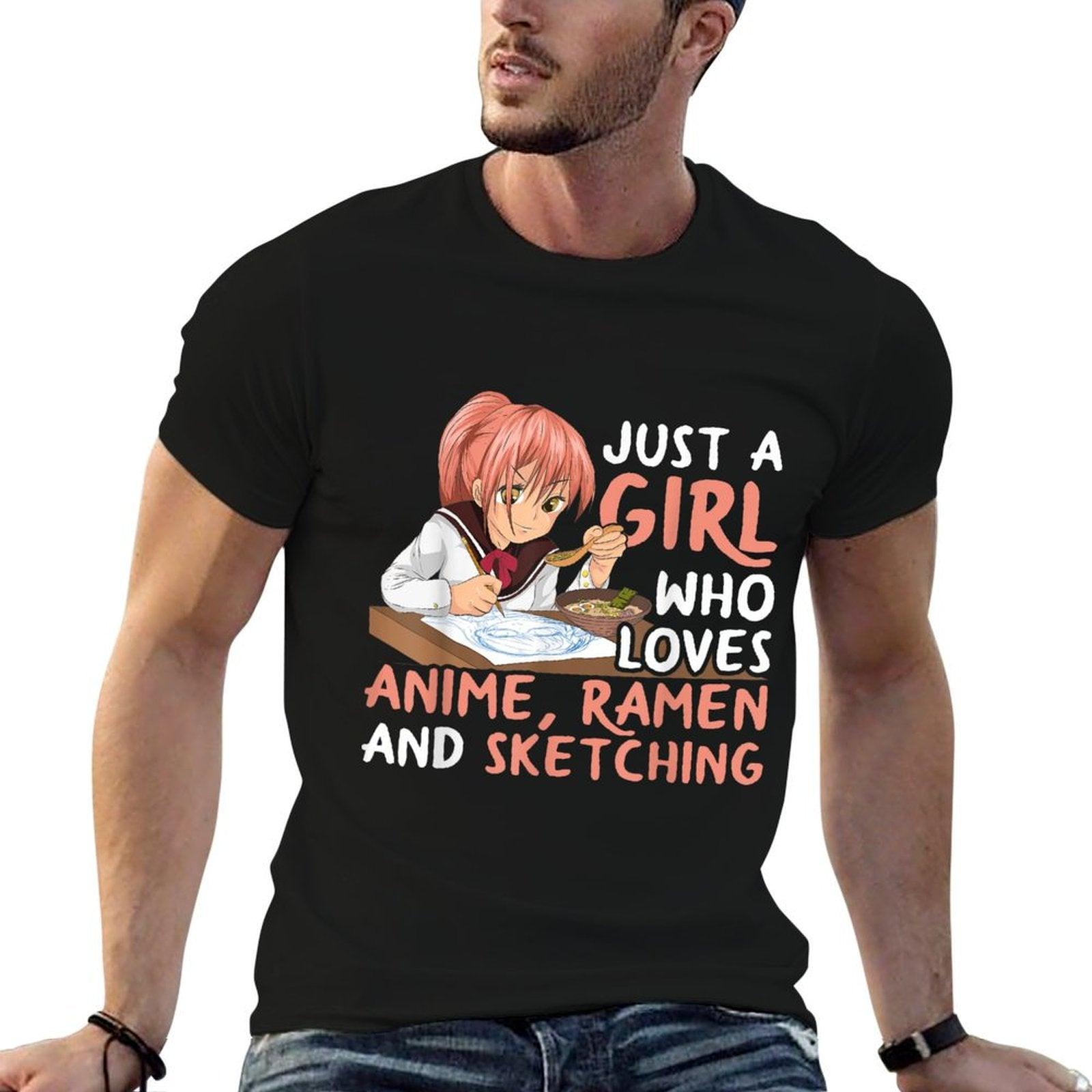 Just A Girl Who Loves Anime Ramen And Sketching Japan Anime  Lightweight T-Shirt