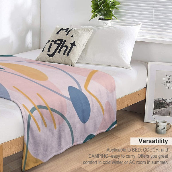 Abstract Shapes Plush Throw Blanket