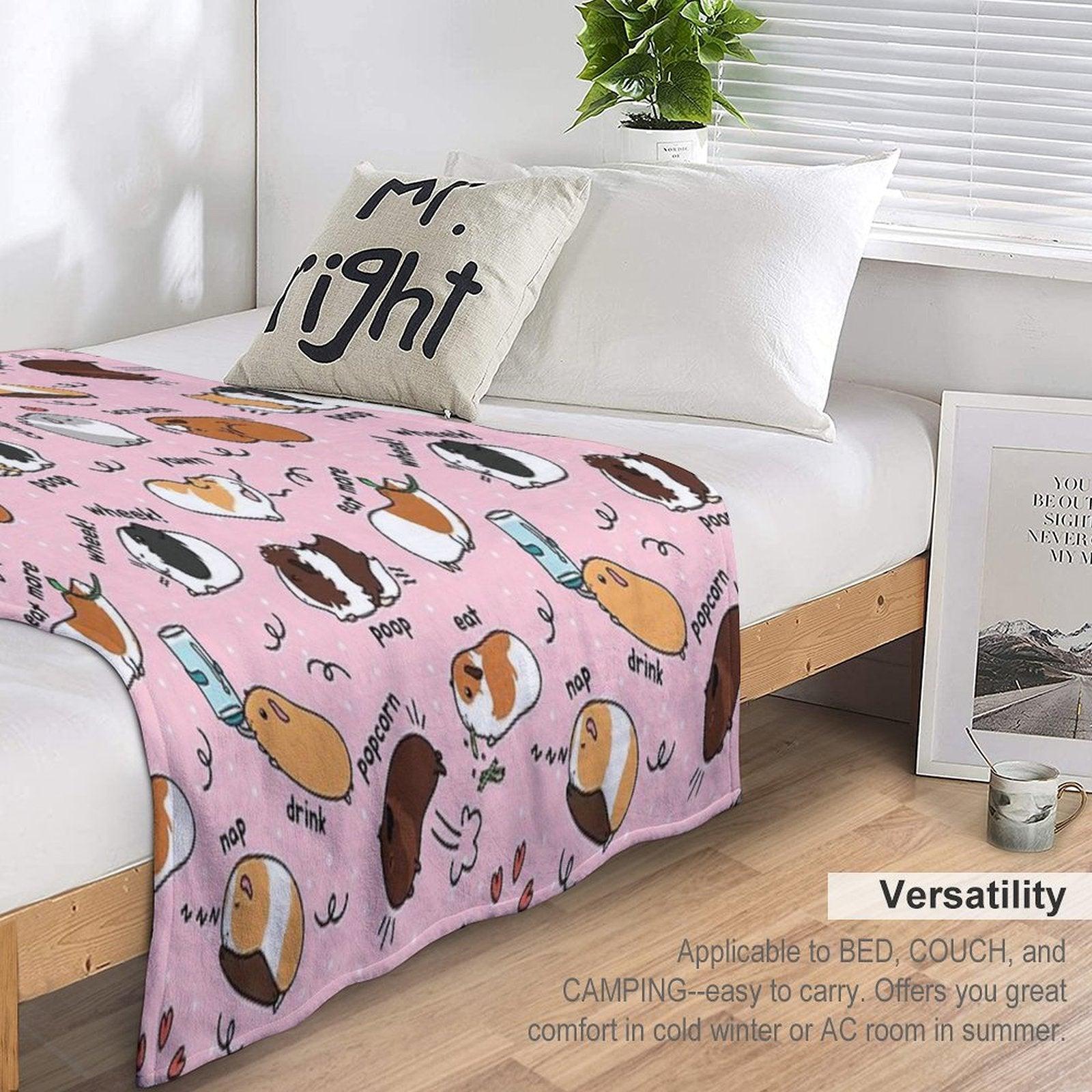 Guinea Pig Daily To-Do List - Pink Background Throw Blanket