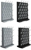 Pegboard Bench-top/Wall-Mount Laboratory Glassware Drying Rack with 27 Pegs, Black Color