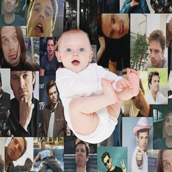 Sebastian Stan Collage Compact Throw Blanket