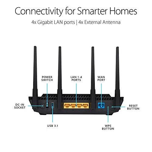 ASUS Ultra-Fast WiFi 6 ROUTER (RT-AX3000) with Dual Band Gigabit - Gifts for You 'n Me