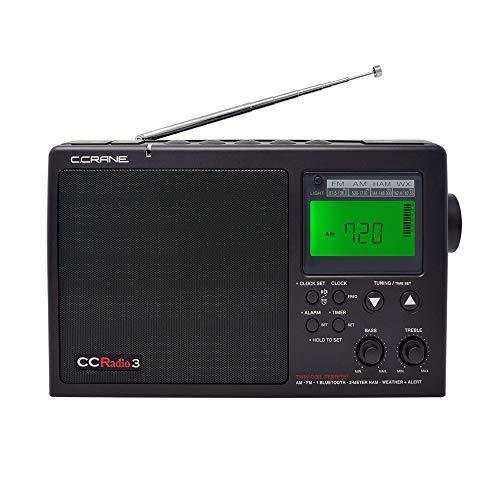 C. Crane CCRadio 3 Long Range Reception AM, FM, NOAA Weather Plus Alert and 2-Meter Ham Band Portable Digital Radio with Bluetooth - Gifts for You 'n Me