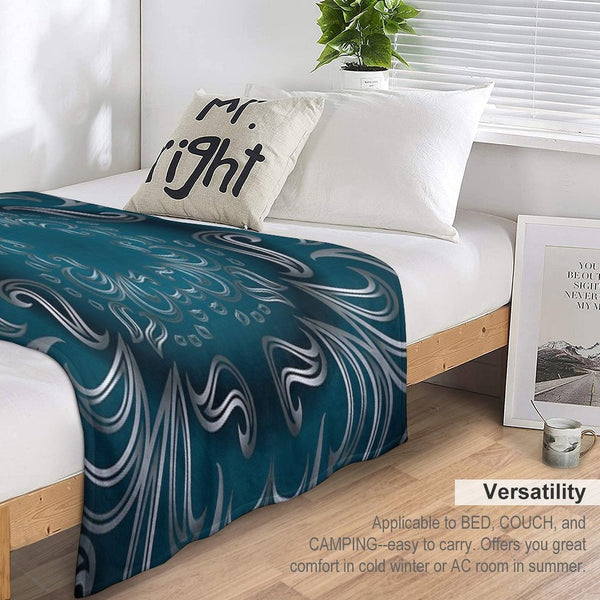 Shades of  Blue Comfort Throw Blanket