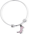 Emerald Park Jewelry Velociraptor Cartoonish Dinosaur Fancy Charm Bangle