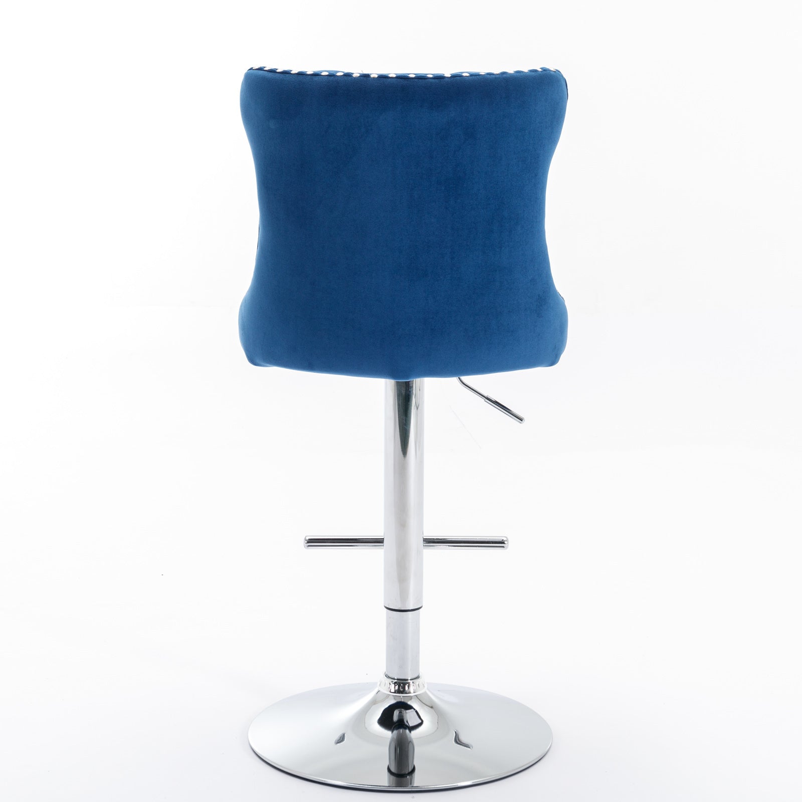 Modern Swivel Velvet Adjustable Height Upholstered Tufted Bar Stools with Backs
