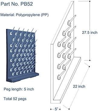 Pegboard Bench-top/Wall-Mount Laboratory Glassware Drying Rack with 52 Pegs - Black