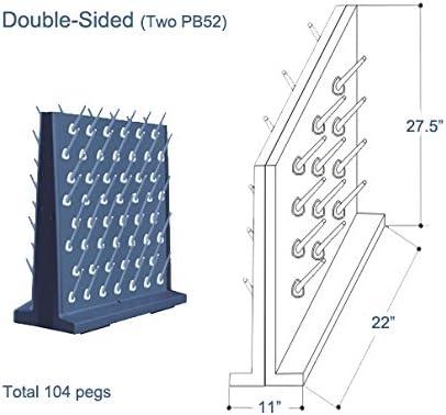 Pegboard Bench-top/Wall-Mount Laboratory Glassware Drying Rack with 52 Pegs - Black