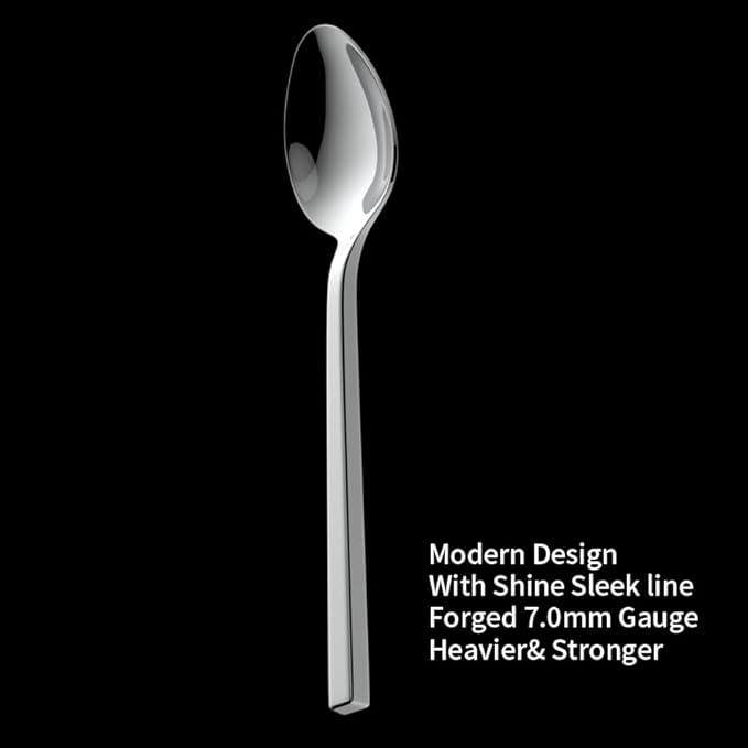 Alata Cube 45-Piece Forged Stainless Steel Flatware Set Cutlery Set,Service for 8,Silver Finish,Dishwasher Safe