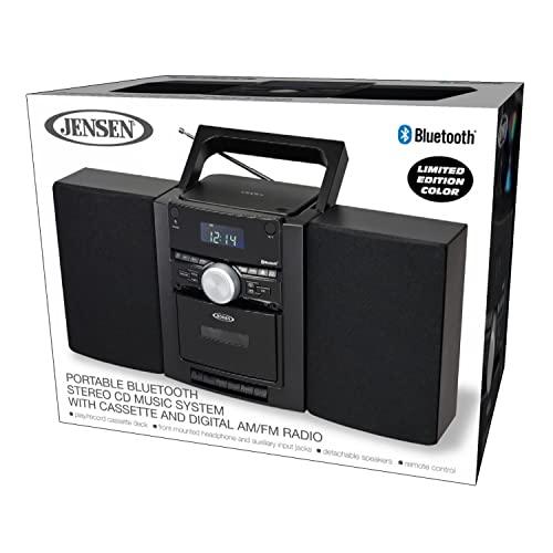 Jensen Portable Stereo Bluetooth CD Music System with Cassette and AM/FM Radio