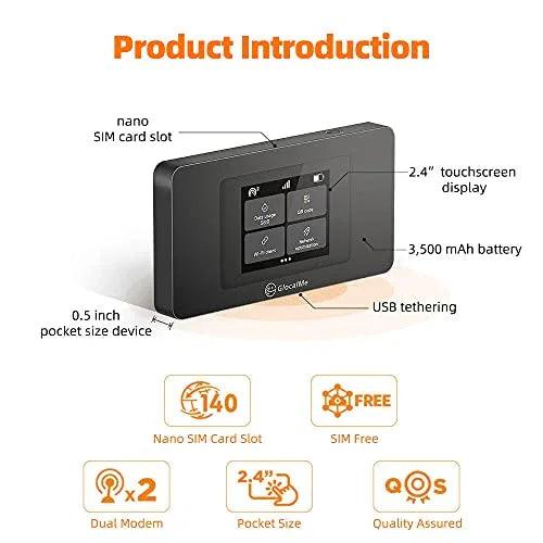 GlocalMe 4G LTE Mobile Hotspot Device, Wireless WiFi for Home or Travel - Gifts for You 'n Me