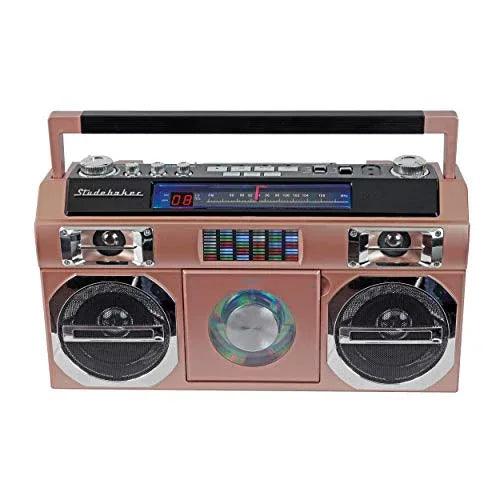 Studebaker 80's Retro Street Bluetooth Boombox with Radio, CD Player - Gifts for You 'n Me