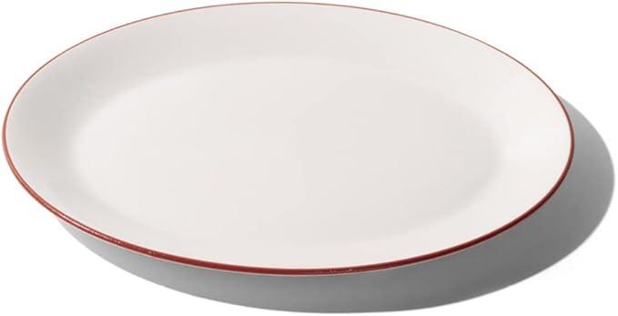 Made In Cookware - Serving Platter - White With Red Rim - Porcelain England