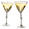 The Wine Savant Stemmed Skeleton Martini Glasses Set of 2 Skeleton Hand Glasses 9