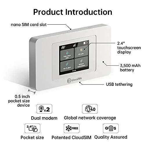 GlocalMe 4G LTE Mobile Hotspot Device, Wireless WiFi for Home or Travel - Gifts for You 'n Me