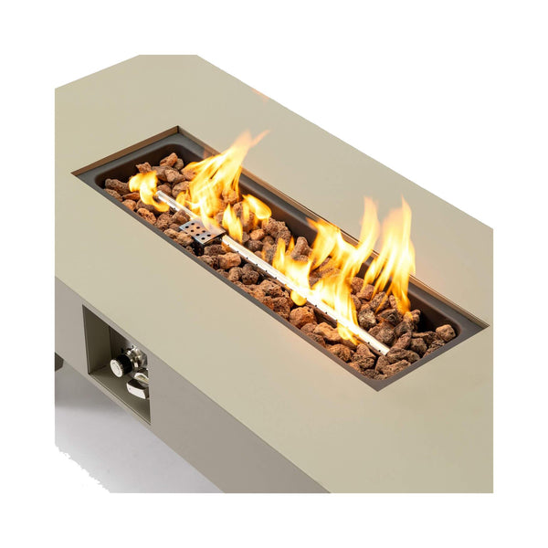 42-Inch 50K BTU Iron Liquid Propane Fire Pit Table With Glass Stones (SAK63845)