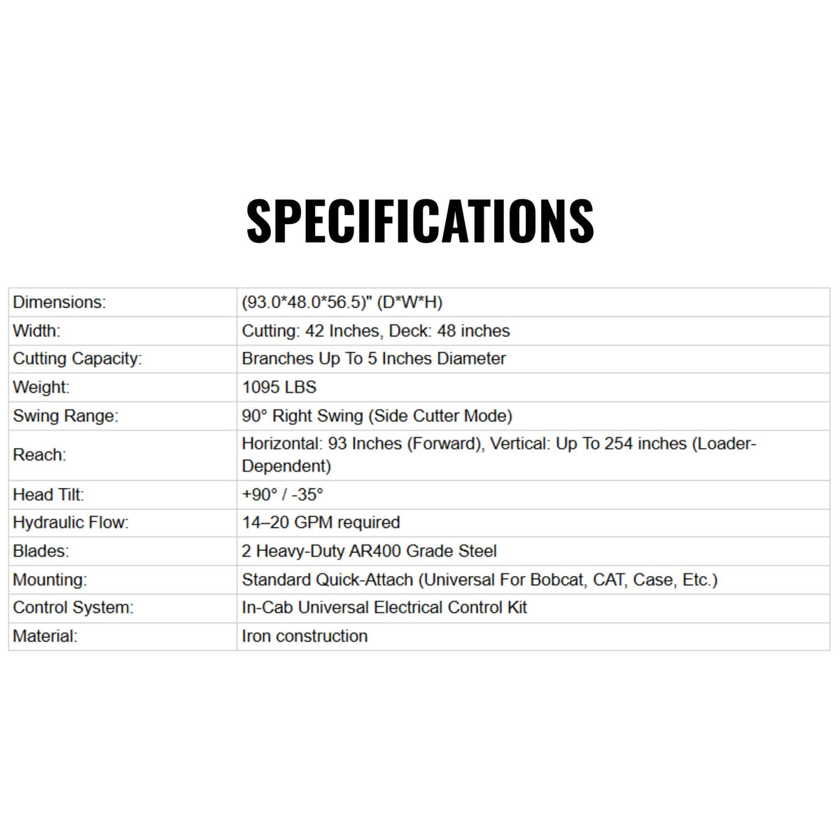 Heavy-Duty 42-Inch Articulating Brush Cutter Universal Skid Steer Attachment (SAK21694)