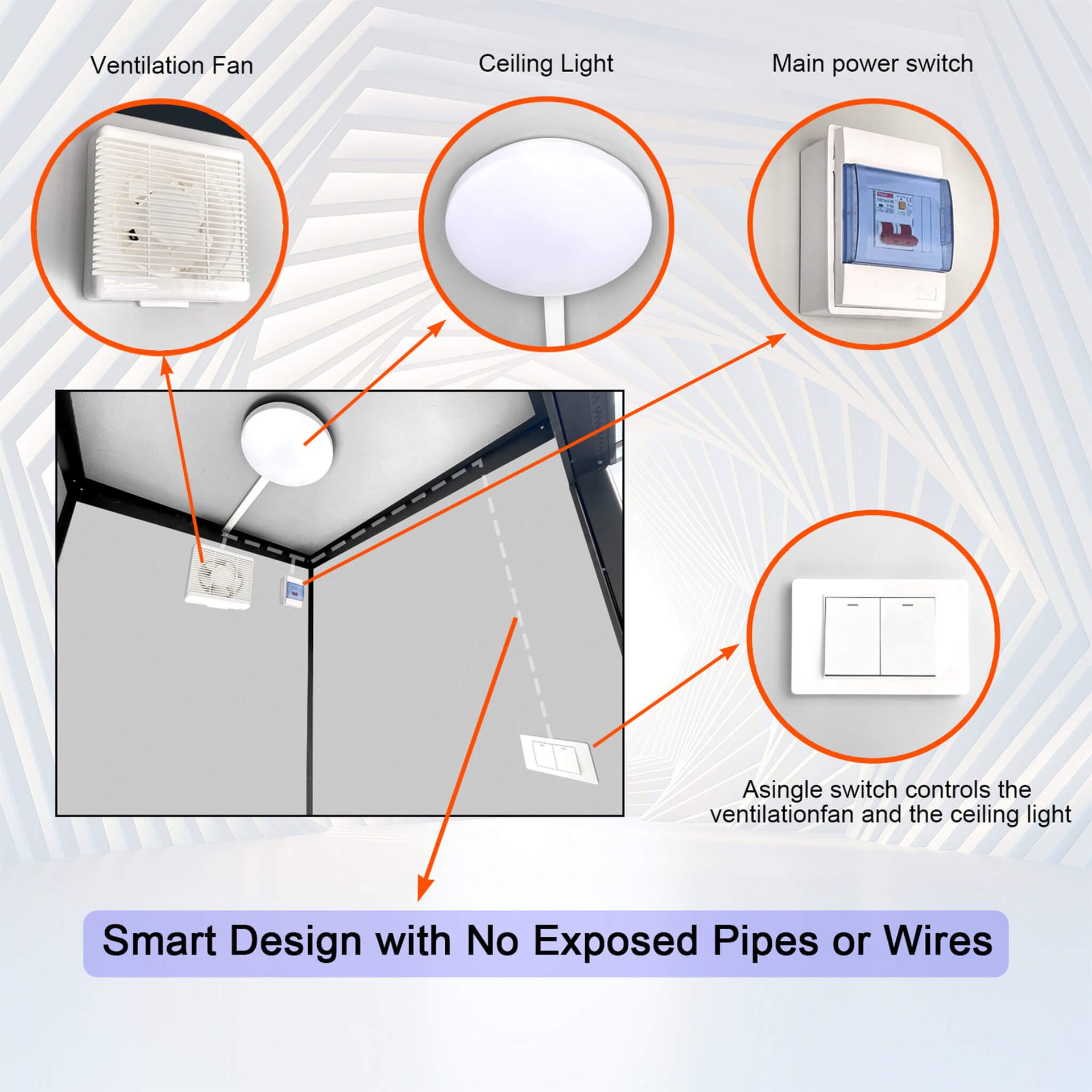 42-Inch One-Person Portable Outdoor Toilet Cabin With Light, Sink And Vent Fan (SAK45672)