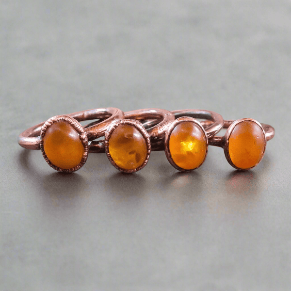 Copper Amber Ring - Warmth & Grounding for Confidence | By Blackbird & Sage