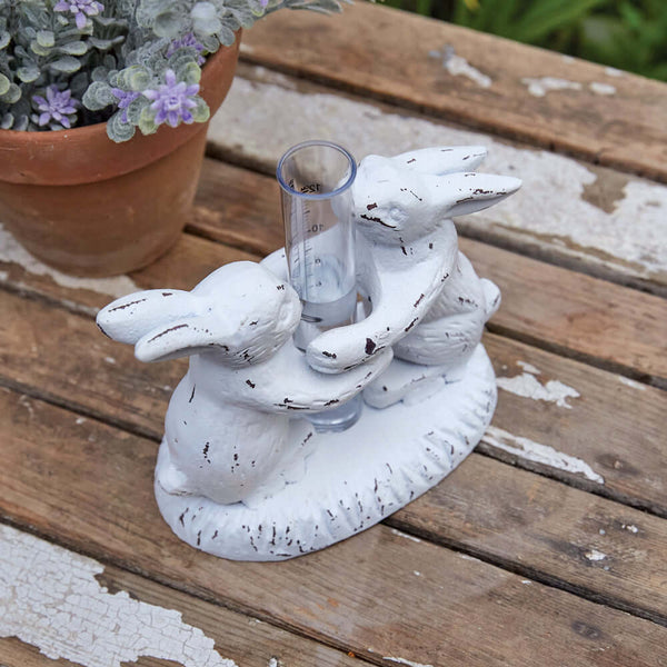 Weathered Rabbits Rain Gauge