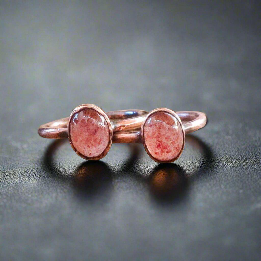 Strawberry Quartz Ring - Heart Healing Within | By Blackbird & Sage