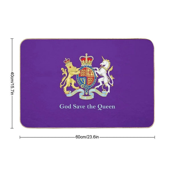 Royal Coat of Arms, Queen Elizabeth, British Monarchy Bath Mat