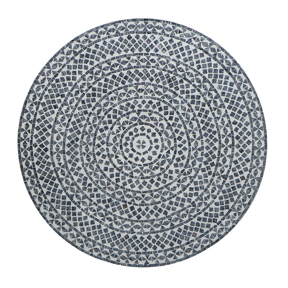 Modern Boho Round Capiz Coffee Table with