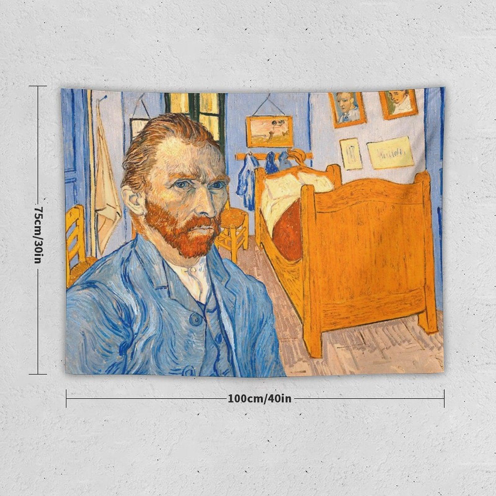 Van Gogh in Front of The Bedroom in Arles Tapestry