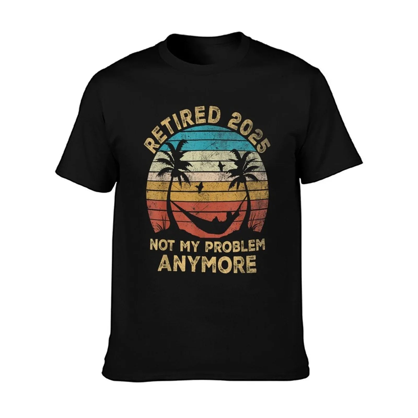 Retired 2025 Funny Vintage Retirement Humor Gifts Men Women T-Shirt