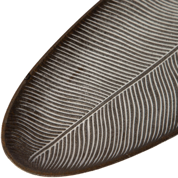 423 - Leaf Design Wood Tray - Elegant Jewelry Plate Tray with Intricate Leaf Design - Decorative Centerpiece for Home, Kitchen, and Events