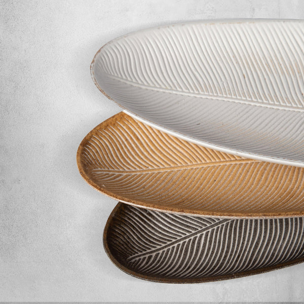 423 - Leaf Design Wood Tray - Elegant Jewelry Plate Tray with Intricate Leaf Design - Decorative Centerpiece for Home, Kitchen, and Events