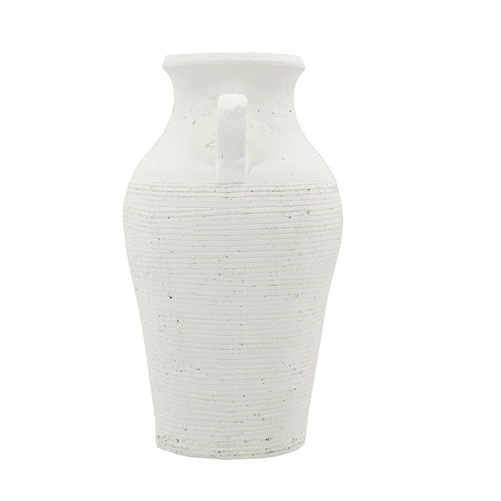 Rustic White Terracotta Tall Vase