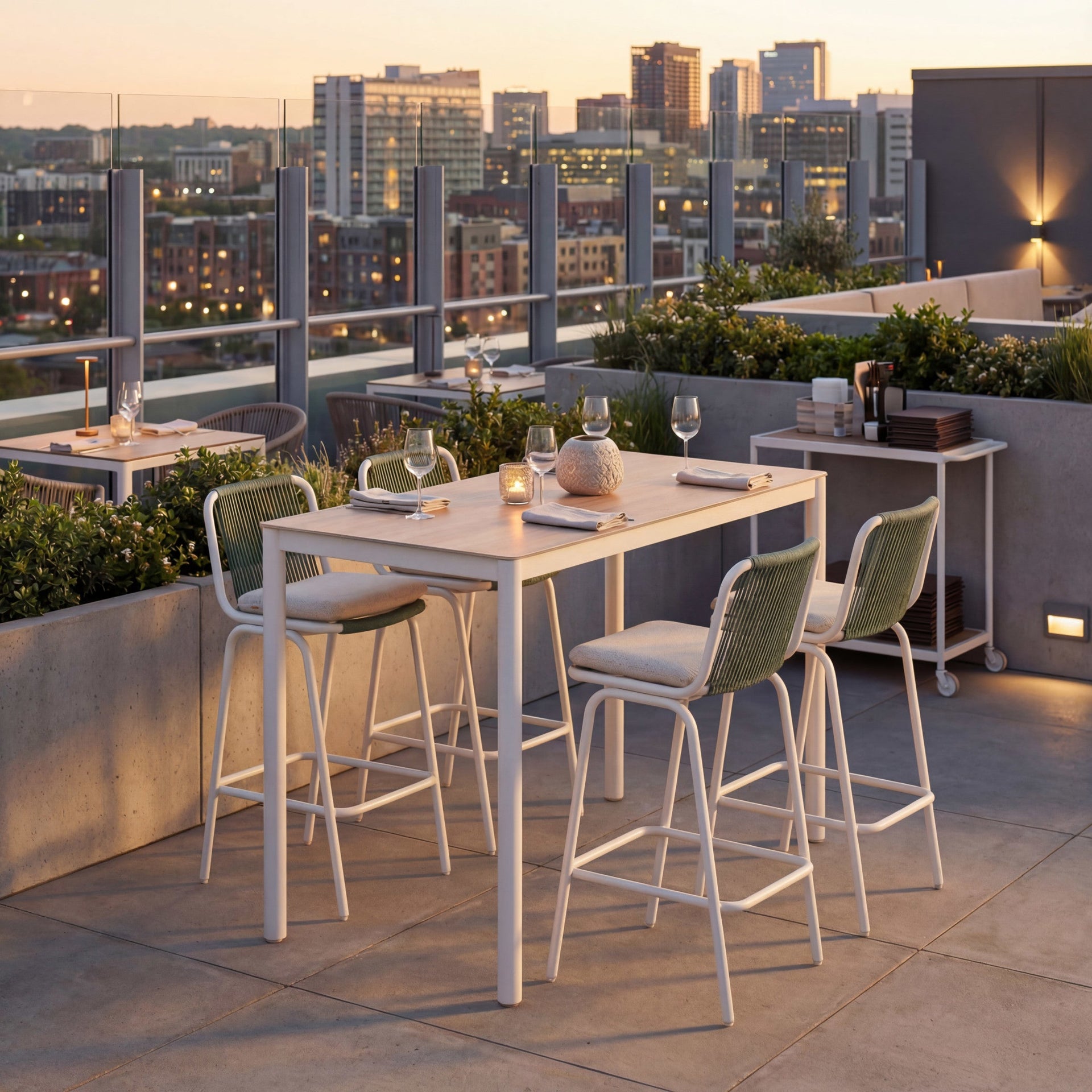 Luft Barstool (Set of 2) White & Green