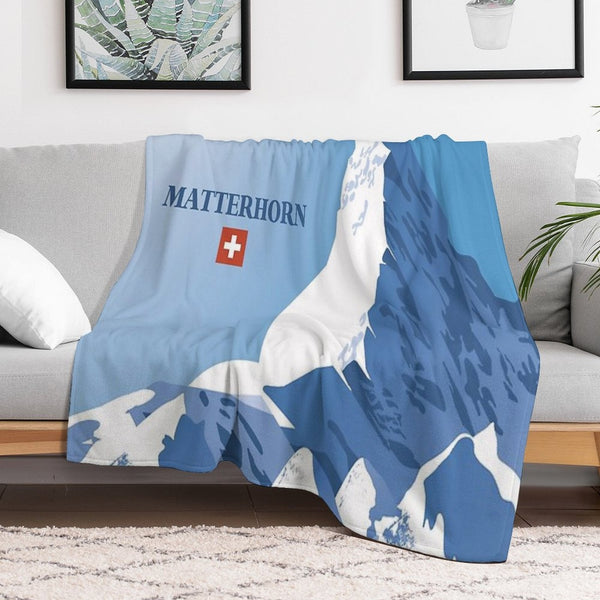 Matterhorn,Zermatt,Switzerland,Ski Poster Sustainable Throw Blanket