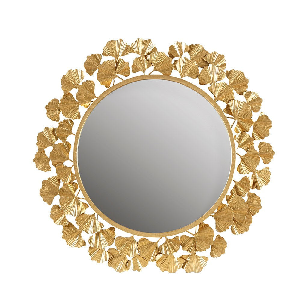 Eden Gingko Leaf Round Wall Mirror 30.5” Martha Stewart