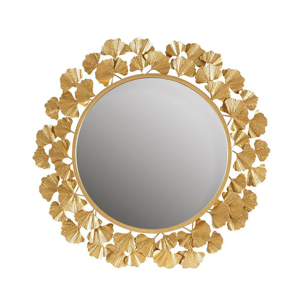 Eden Gingko Leaf Round Wall Mirror 30.5” Martha Stewart
