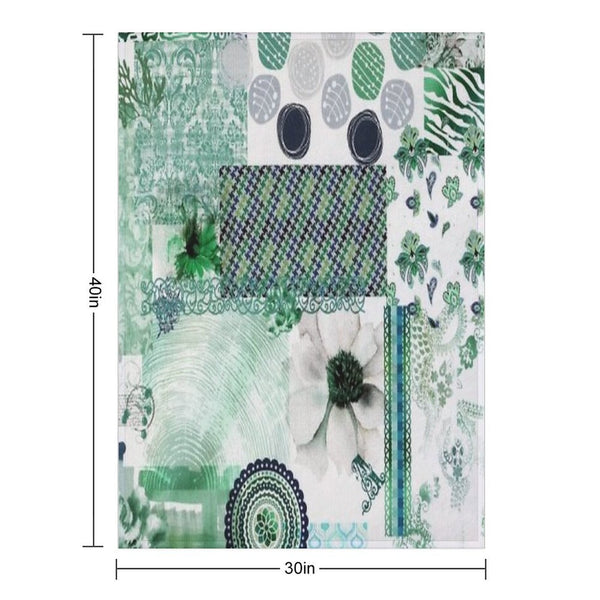 Floreal Patchwork-like Pattern Compact Throw Blanket
