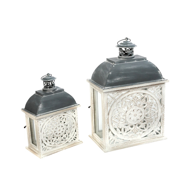 Nesting Rectangular Decorative Lanterns Set of 2