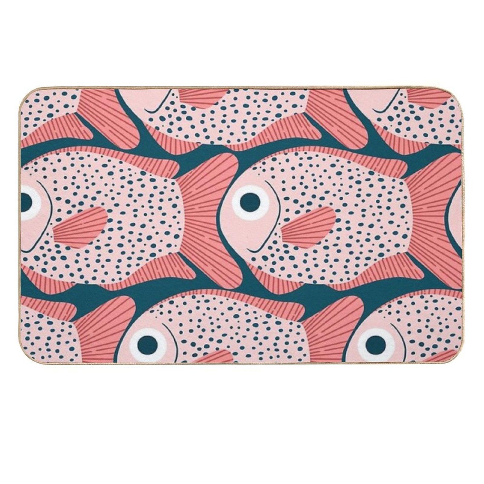 Fish Pattern  Pet-Safe Bath Mat
