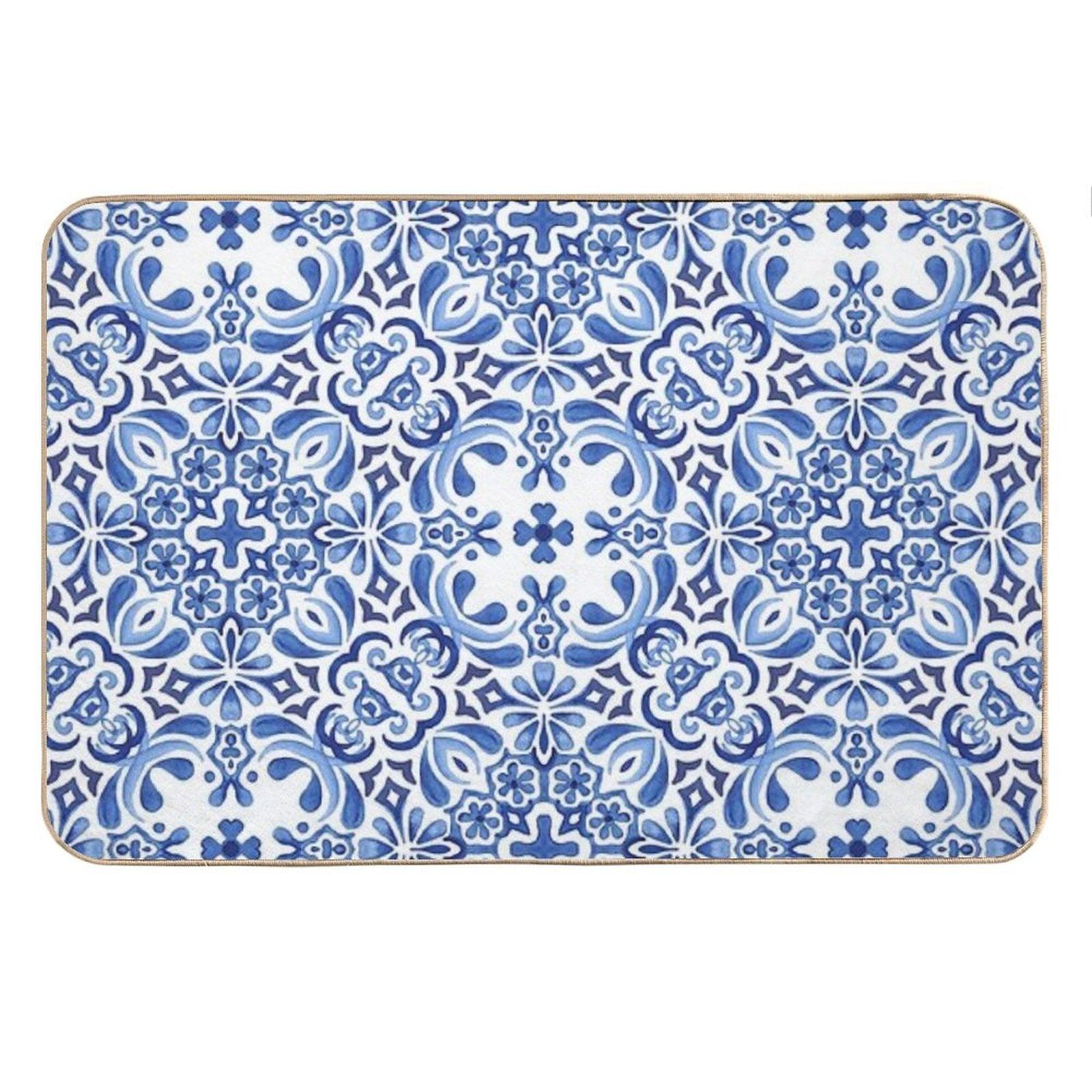 Mediterranean Mosaic Tiles  Azulejos Bath Mat