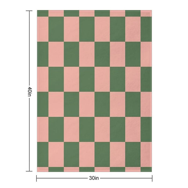 Retro Checkered Pattern Plush Throw Blanket