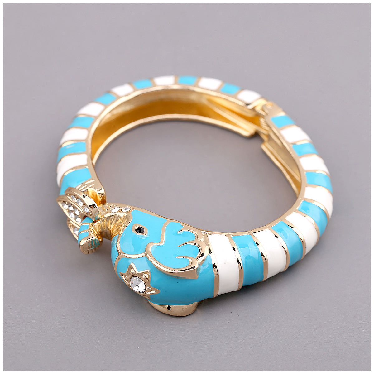 European and American fashion jewelry elephant enamel oil drip alloy open bracelet