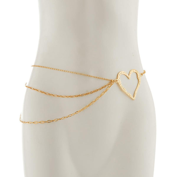 Sweet Cool Ins Exaggerated Big Love Waist Chain Female Personality Metal Thin Chain Body Chain